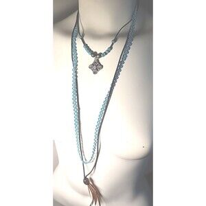 Vintage Lot of  3 Boho Bohemian Elegant Dainty Hippie Necklaces Bulk Turquoise